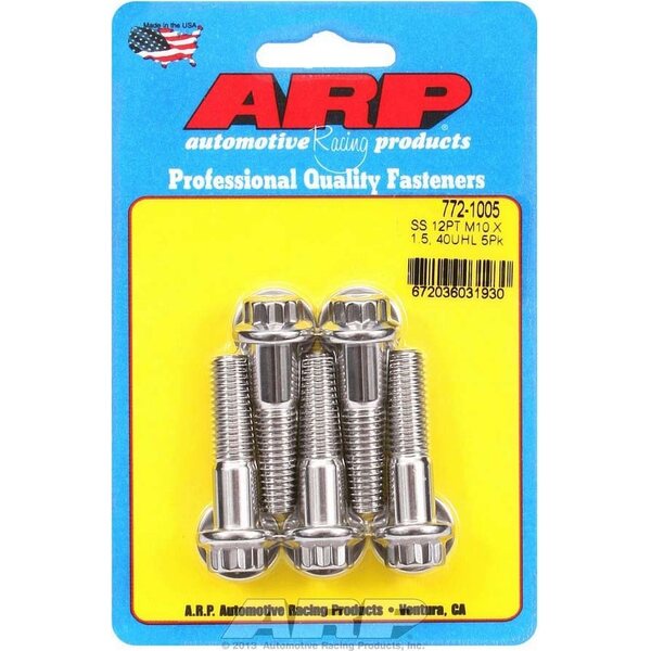 ARP - 772-1005 - S/S Bolt Kit - 12pt. (5) 10mm x 1.5 x 40mm