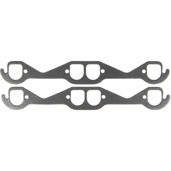 Clevite M77 - MS19985 - Header Gasket Set - SBC D-Port 1.500 x 1.675 - 1.500 x 1.675 in D Port - Steel Core Graphite - Small Block Chevy