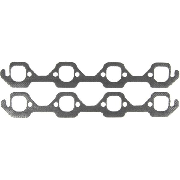 Clevite M77 Exhaust Manifold / Header Gasket - 1.075 x 1.785 in Oval Port - Steel Core Graphite - SBF - Pair