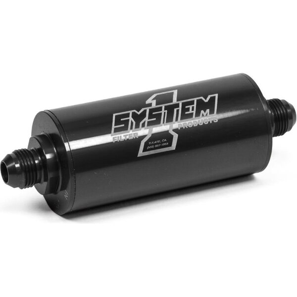 System One - 201-203408B - Inline Fuel FIlter - #8 Billet - Black