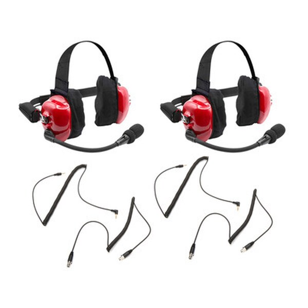 Rugged Radios - H80-X2 - Headset Track Talk Red Linkable Intercom 2 Pack