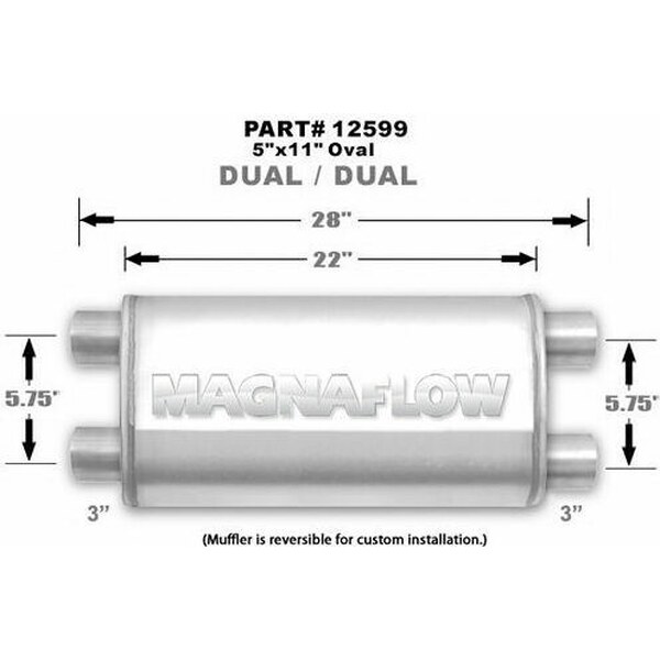 Magnaflow - 12599 - Muffler Stainless 3in Dual In/Out
