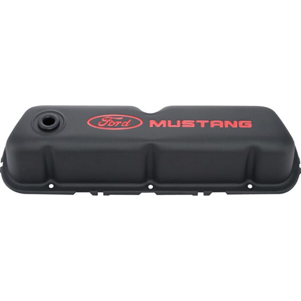 Ford Racing - 302-101 - Black Steel Valve Cover Set w/Mustang Logo