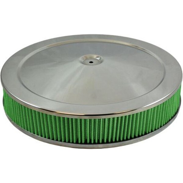 Green Filter - 2194 - Air Cleaner Assembly - 14 in Round - 4-5/8 in Tall - 5-1/8 in Carb Flange