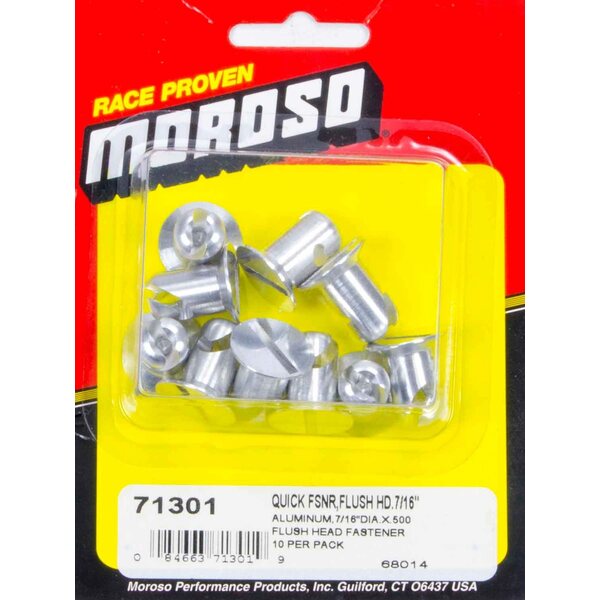 Moroso - 71301 - Alum. Quick Fasteners- Flush Head-7/16in x .5in
