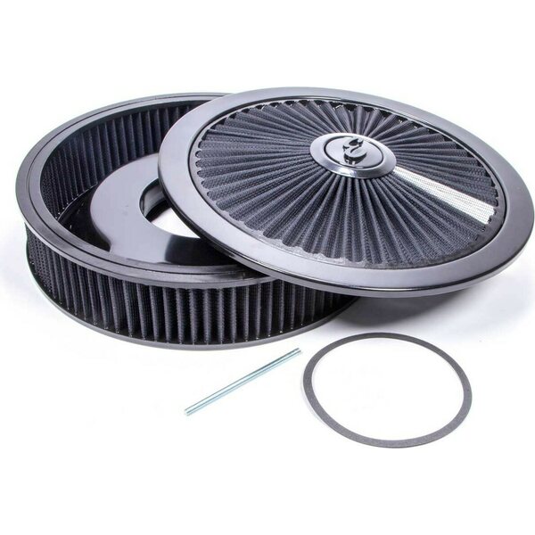 Edelbrock - 43662 - Air Cleaner Kit - 14in Dia. Breathable - Black