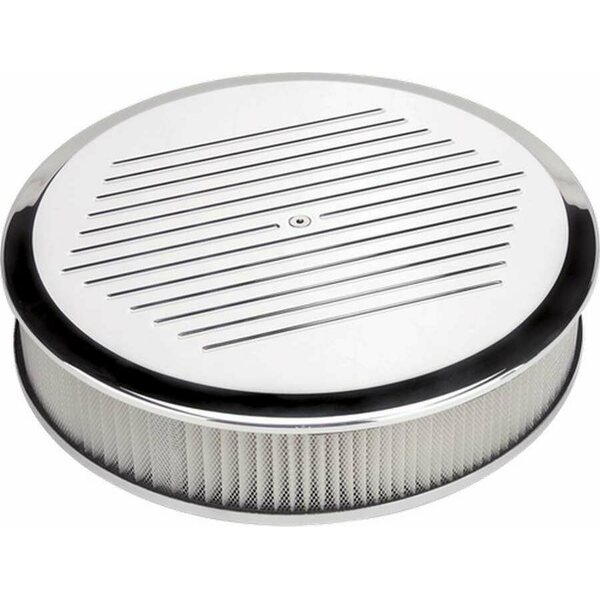 Billet Specialties - 15820 - Air Cleaner 14in Round Ball Milled Polished