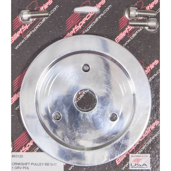 Billet Specialties - 83120 - Polished BBC 1 Groove Lower Pulley