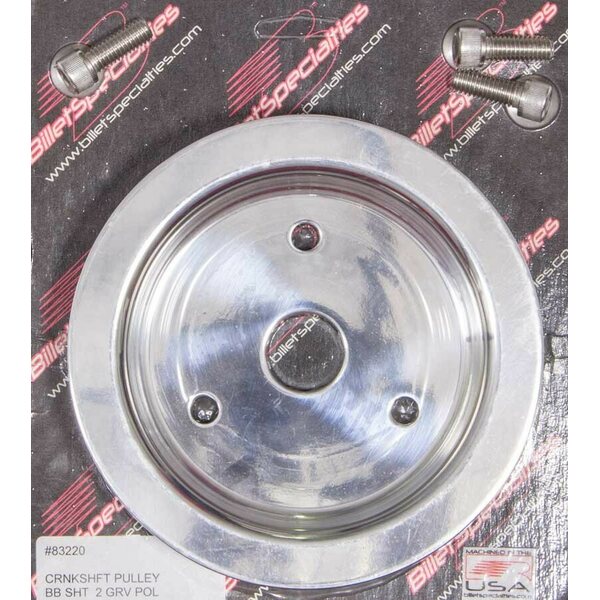 Billet Specialties - 83220 - Polished BBC 2 Groove Lower Pulley