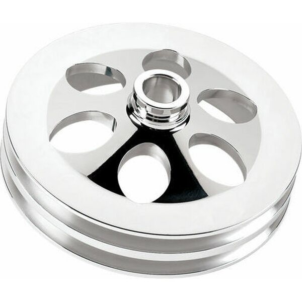 Billet Specialties - 86520 - Power Steering Pulley 2 Groove Press on 77-  GM