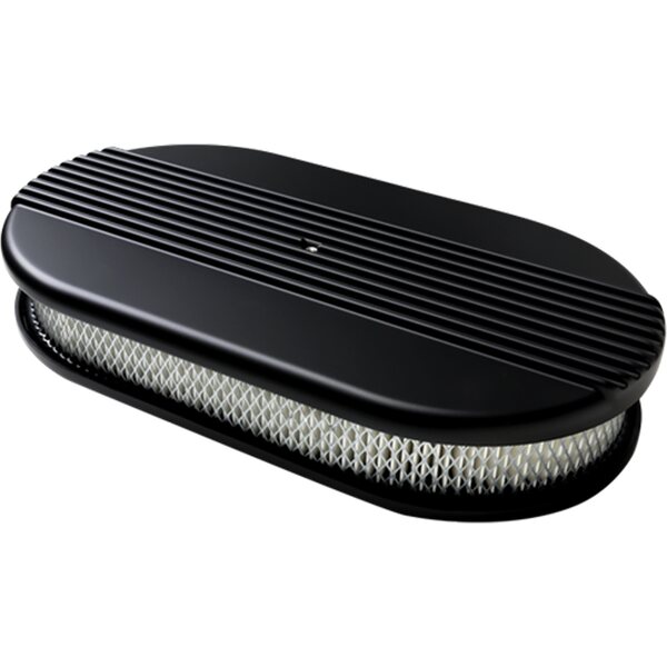 Billet Specialties - BLK15640 - Air Cleaner Large Oval Ribbed Black