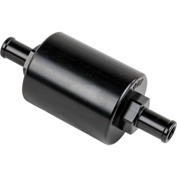 Billet Specialties - BLK42130 - In Line Fuel Filter 3/8 in Barbed Black