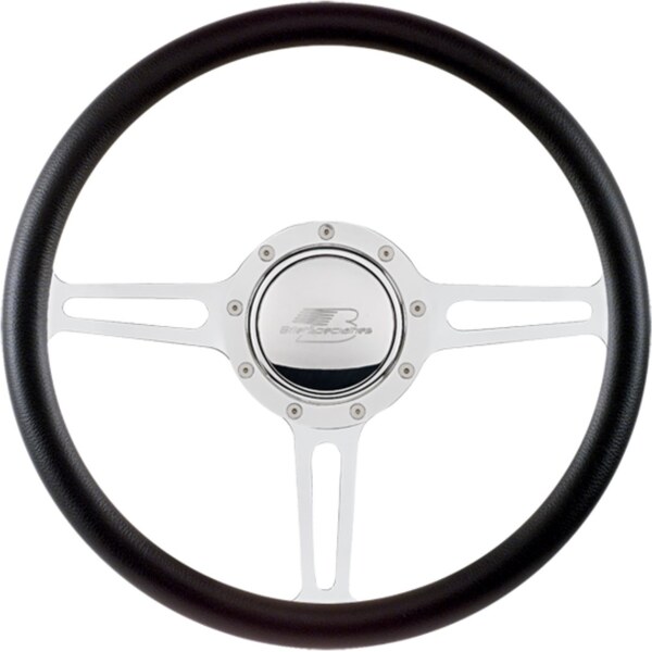 Billet Specialties - 30137 - Steering Wheel 1/2 Wrap 14in Split Spoke