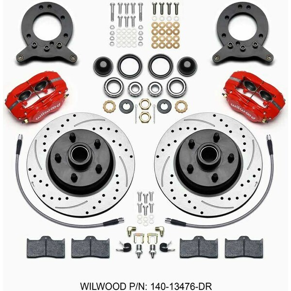 Wilwood - 140-13476-DR - Front Disc Brake Kit Blk 65-59 Mustang Hub/Rotor