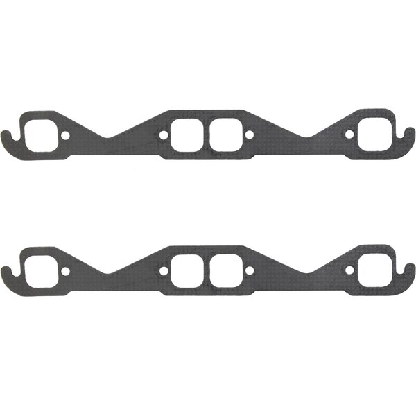 Cometic - C15612-060 - Exhaust Gasket Set SBC 1.50 x 1.50 Square Port - 0.060 in Thick - 1.500 x 1.500 in Square Port - Fiber - Small Block Chevy