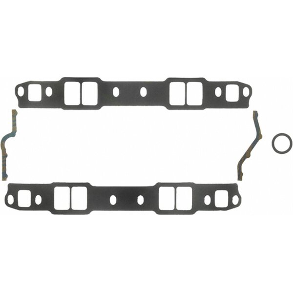 Fel-Pro - 1245 - Intake Manifold Gasket - 0.120 in Thick - Composite - 1.250-1.900 x 1.400-2.300 in Port - Cut to Fit - SBC