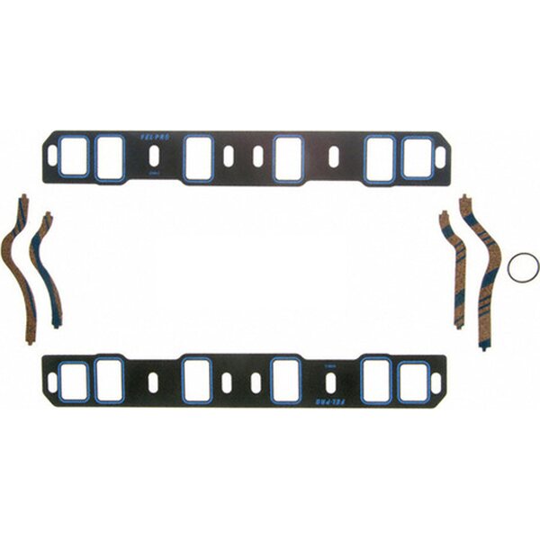 Fel-Pro - 1250 S-3 - Intake Manifold Gasket - 0.065 in Thick - 1.200 x 2.000 in Rect Port - SBF