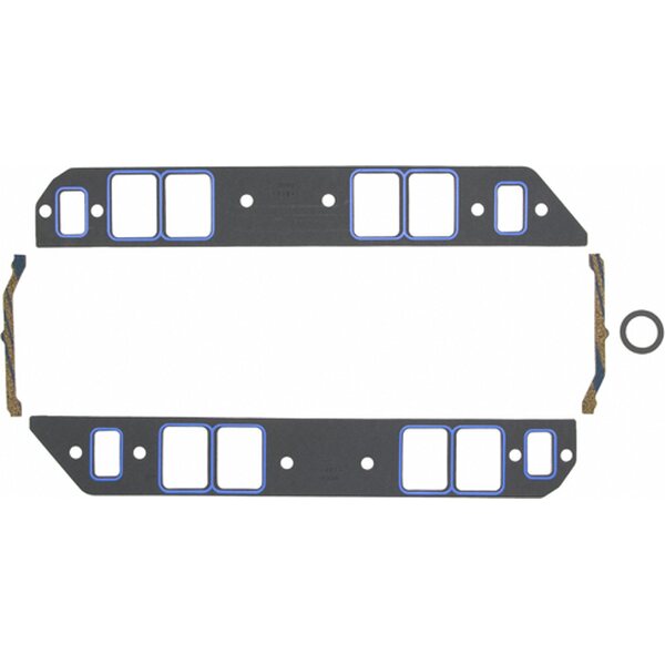 Fel-Pro - 1252-3 - Intake Manifold Gasket - 0.060 in Thick - Composite - 1.796 x 2.480 in Rect Port - BBC