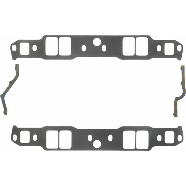 Fel-Pro - 1263 - Intake Manifold Gasket - 0.060 in Thick - Composite - 1.310 x 2.020 in Rect Port - 18 Degree Heads - SBC