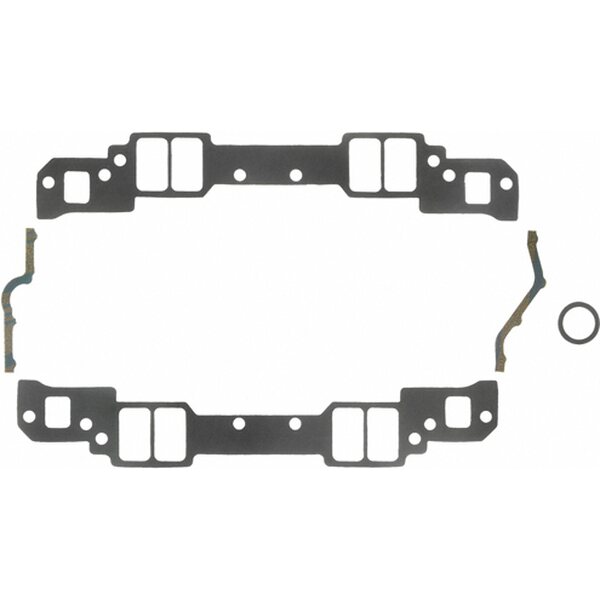 Fel-Pro - 1282 - Intake Manifold Gasket - 0.060 in Thick - Composite - 1.250 x 2.150 in Rect Port - 18 Degree Heads - SBC