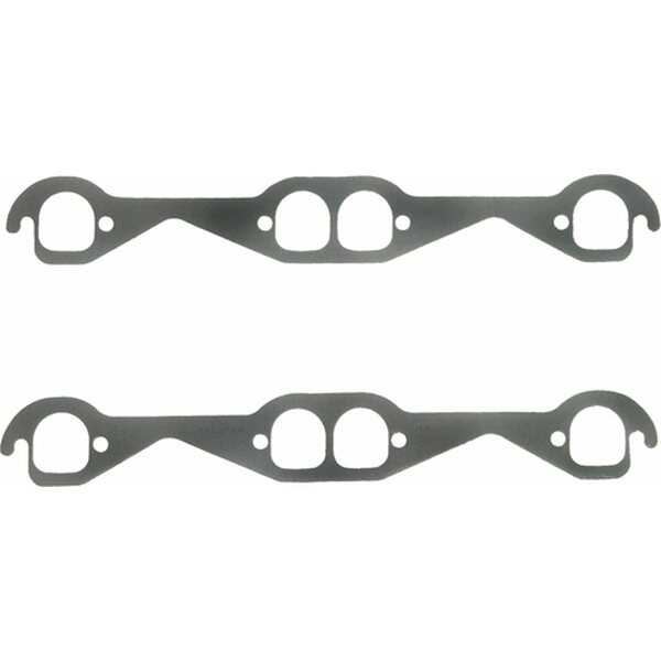 Fel-Pro - 1406 - SB Chevy Exhaust Gaskets D SHAPE PORTS - 1.530 x 1.630 in D Port - Steel Core Laminate - Small Block Chevy