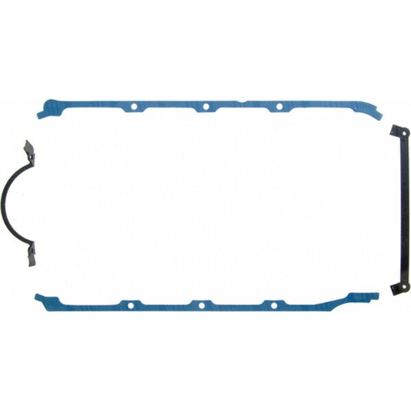 Fel-Pro - 1863 - Oil Pan Gasket - 0.094 in Thick - Trimmed - Multi-Piece - Steel Core Rubber Coated Fiber - BBC