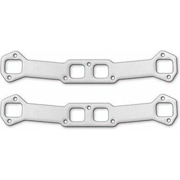 Remflex - 2020 - Exhaust Gasket Set Chevy V8 348/409 - 1.625 x 1.438 in Square Center Port - 1.875 x 1.500 in Square End Port - Graphite - GM W-Series