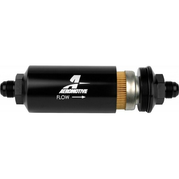 Aeromotive - 12377 - 8an Inline Fuel Filter 10 Micron 2in OD Black
