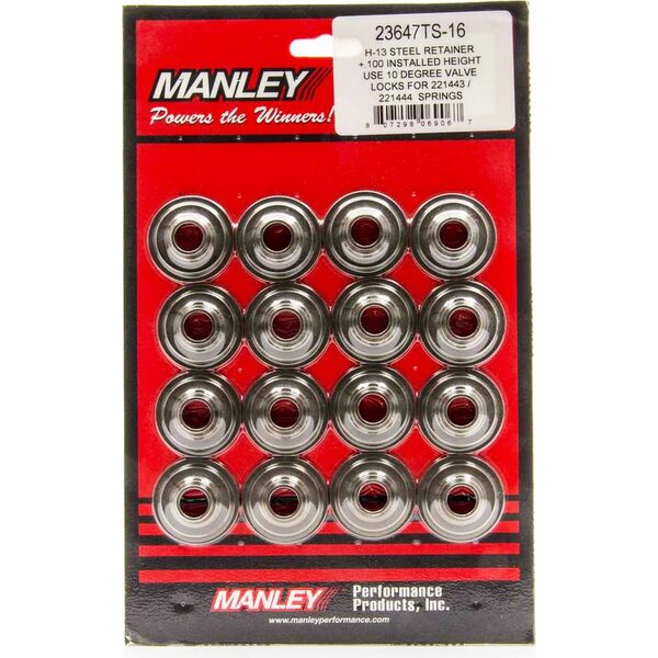 Manley - 23647TS-16 - 1.570 H-13 10-Deg Valve Spring Retainers +.100