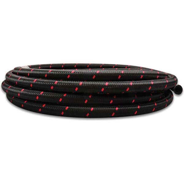 Vibrant Performance - 11966R - 10Ft Roll -6 Black Red Nylon Braided Flex Hose
