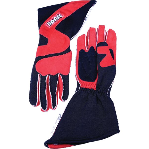 RaceQuip - 359105RQP - Gloves Outseam Black/Red Large SFI-5