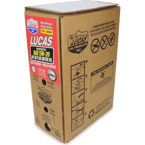 Lucas Oil - 18004 - Synthetic SAE 5W20 Oil 6 Gallon Bag In Box