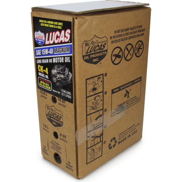 Lucas Oil - 18014 - SAE 15W40 CK-4 Truck Oil 6 Gallon Bag In Box