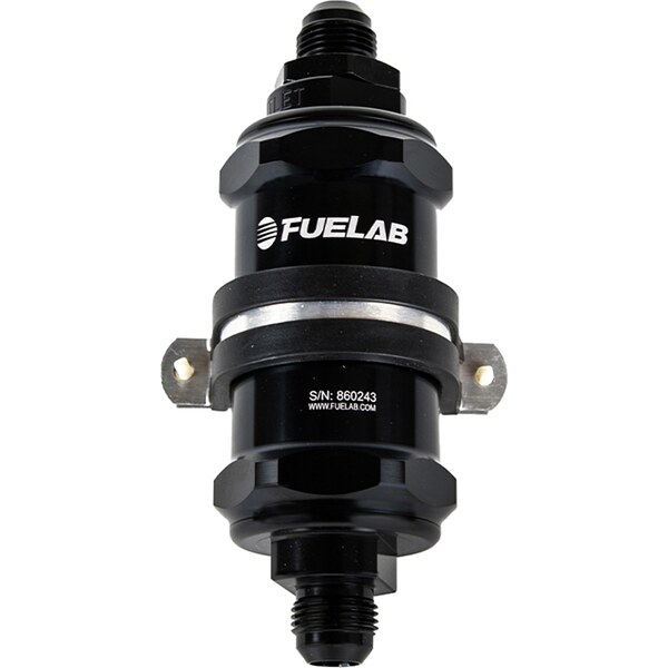 FueLab Fuel Systems - 84801-1 - Fuel Filter In-Line 3in 10 Micron 6AN Chk Valve