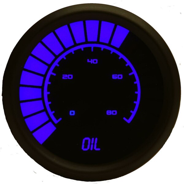 Intellitronix - B9114B - 2-1/16 Analog Bargraph Oil Press Gauge 0-80 PSI