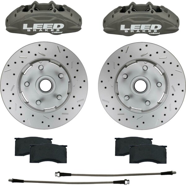 LEED Brakes - CC0005RKX - 64 - 67 Mustang Brake Caliper/Pad/Rotor Kit