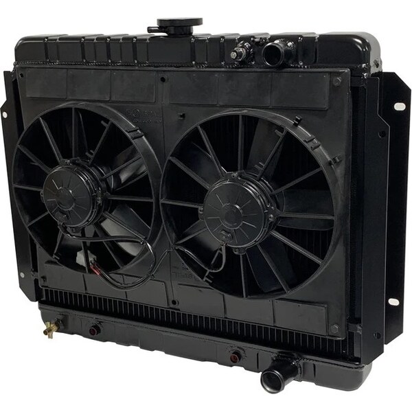 Dewitts Radiator - 32-6239016A - Radiator w/Fans Impala LS 65-70 Auto Trans Blk