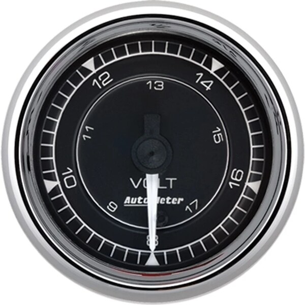 AutoMeter - 9791 - 2/16 Chrono Chrome Gauge Voltmeter 18-Volt