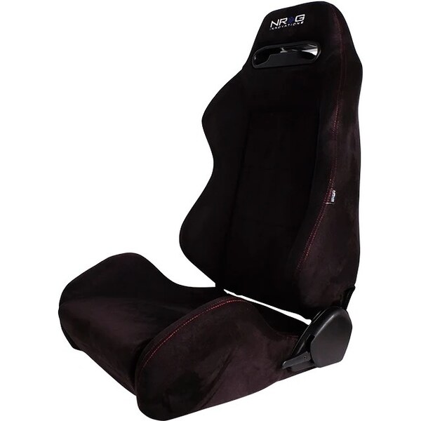 NRG Innovation - RSC-220L/R - Seat Type-R  Reclinable Black Suede w/Red Stich