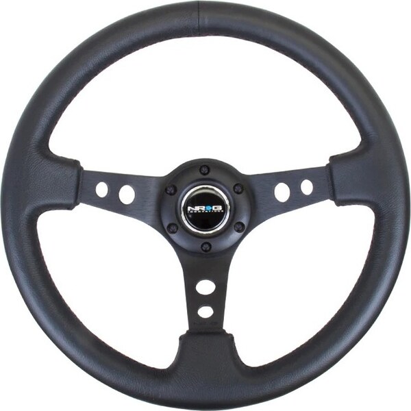 NRG Innovation - RST-006BK - Steering Wheel 350mm 3in Dish Black Leather