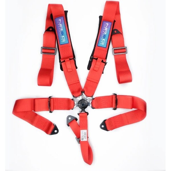 NRG Innovation - SBH-B6PCRD - Harness 5pt Camlock Red w/Pads SFI 16.1