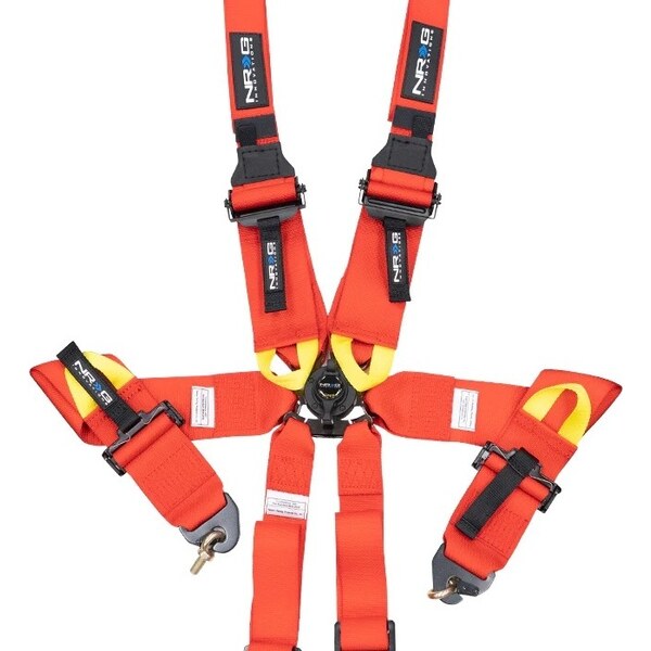 NRG Innovation - SBH-HRS6PCRD - Harness 6pt Camlock Red Hans FIA