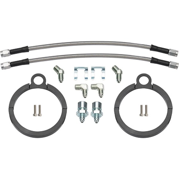 Wilwood - 220-17289 - Flexline Kit 12in 3/8-24 to 90 Deg Clamp-On Tab