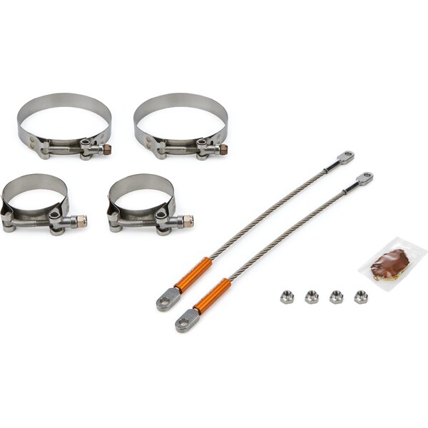 Drag Race Solutions - 0010-2250-4000 - 10in Premium Tether Set 2.250 Pri/4.000 Clamp