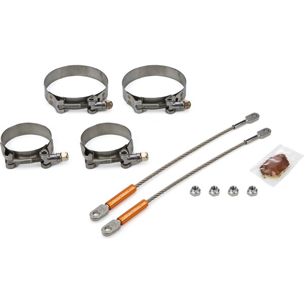 Drag Race Solutions - 0010-2375-3500 - 10in Premium Tether Set 2.375 Pri/3.500 Clamp