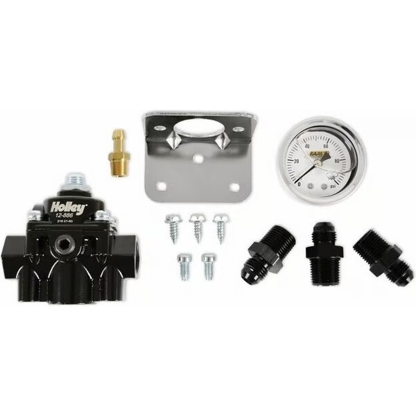Holley - 12-886KIT - 12-886 Regulator/Gauge Kit w/Fittings