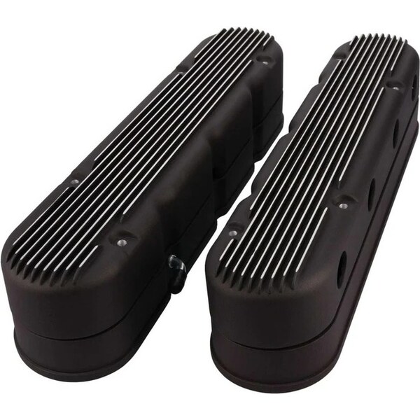 Top Street Performance - JM8082-2BK - LS 2pc Cast Aluminum VC Finned w/Billet Oil Fill