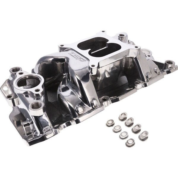Top Street Performance - 82025 - 57-95 SBC Air Gap Intake Polished Dual Plane