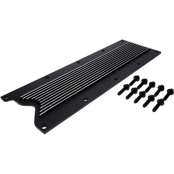 Top Street Performance - 81045BK - LS1/LS6 Finned Aluminum Black Valley Cover