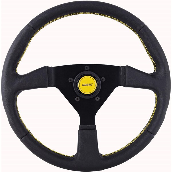 Grant - 627 - Steering Wheel 13.75in Wrapped w/Yellow